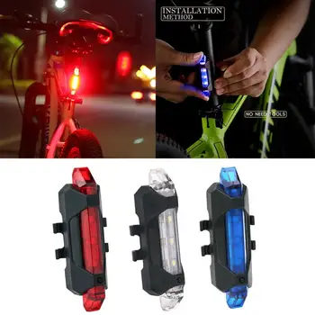 Biciclete Biciclete Lumina USB Exigibilă Rutier Biciclete Mtb din Spate de Iluminat rezistent la apa Incasabilă de Siguranță lampa de Avertizare Accesorii pentru Biciclete