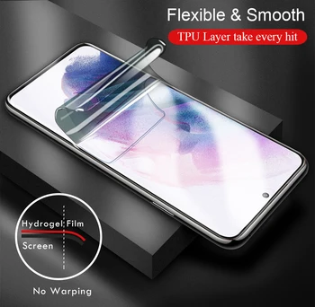 Fata + Spate Cu Gel De Film Pentru Samsung Galaxy S21 Plus Glossy Ecran Protector Pentru Galaxy S21 Ultra Hidrogel Film Protector
