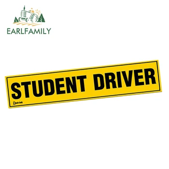 EARLFAMILY 13cm x 4.3 cm Student Driver Text Auto Autocolante de Siguranță Semn Vehicul Bara Decalcomanii Potrivit pentru JDM VAN Decor