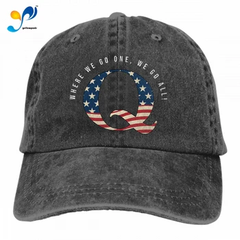 Qanon Unisex Reglabil Sepci De Baseball Denim Pălării De Cowboy Sport Trucker Hat De Epocă Tata Pălărie