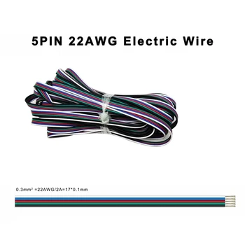 22AWG Fire Electrice 2/3/4/5/6pini Conector de Sârmă Cablu de Extensie 1/5/10/20/50/100m Pentru WS2812B WS2815 5050RGBW Benzi cu Led-uri Lumina
