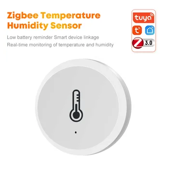 Tuya ZigBee3.0 Temperatură Și Senzor De Umiditate Smart Home Interior Senzor Inteligent Funcționează Cu Alexa Google Asistent Zigbee Hub