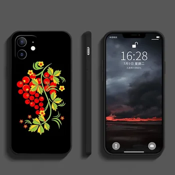 GX113 Khokhloma rusă Silicon Moale Caz pentru iPhone 12 Mini 11 Pro XS Max XR X 8 7 6 6S Plus 5 5S SE 2020
