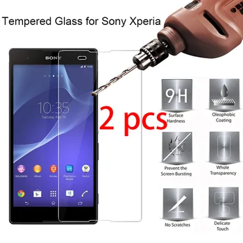 2 buc! Smartphone-Ecran de Sticlă Protector pentru Sony Xperia M5 M4 Aqua M2 de Sticlă de Protecție pentru Sony T3 T2 Ultra L2 L1 L