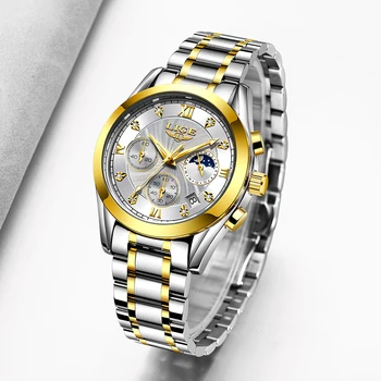 Top Brand de Lux LIGE Ceasuri de Aur Pentru Femei Cuarț ceas de mână Doamnelor Moda Brățară Ceas rezistent la apa Relogio Feminino 2021