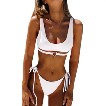 2020 populare split Bikini de costume de Baie de culoare solidă noi bikini pentru femei
