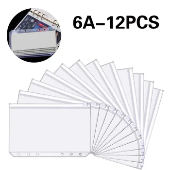 40@ Set De 8pcs de Plastic Clar A6 Liant Buzunare Plastic Liant Zip Document Titularilor Impermeabil de Frunze Vrac