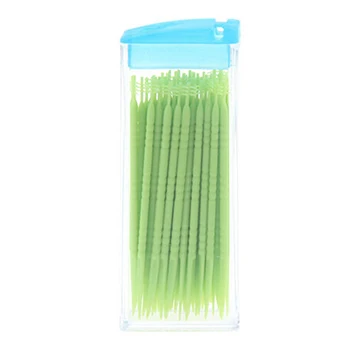 NOU Portabil din material Plastic Scobitoare 50 Ambalaj Cutie Verde Miros Orală scobitori