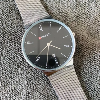 Men ' s Argint din Oțel Inoxidabil Negru Afaceri Ceas de Moda rezistent la apă Oțel Cuarț Ceas Creative Cronograf Ceas Reloj