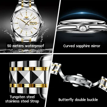 OUPINKE Doisprezece Cavaler Serie Ceas Automată de Oameni de Afaceri de Cristal Safir Mecanice Pentru Mascul Matur de Lux Ceas de Ceas