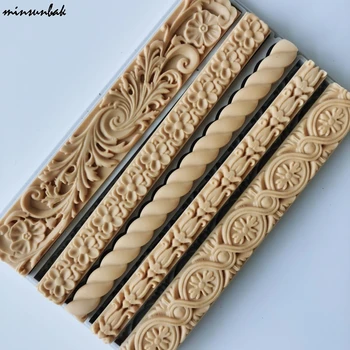 Minsunbak Twist Rope Modelare Mucegai Silicon DIY Țesute Sfoară Tort Fondant de Frontieră Decor Instrument de Ciocolata Sugarcraft