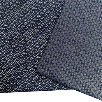Albastru inchis Bronz Imprimate Tesatura de Bumbac,în Stil Japonez Material Pentru Cusut Kimono Cheongsam, Textile Acasă DIY Geanta Material