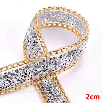 Aur Și Argint Stras Trim Strass Hot Fix Strasuri de Cristal de Sticlă Diamante Pentru Meserii Strasuri Pentru Îmbrăcăminte Lanț de BRICOLAJ