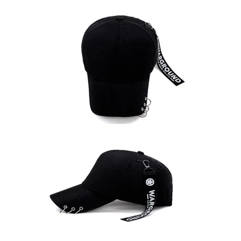Noi de vânzare Fierbinte inel de fier K POP Șapcă de Baseball Bărbați Femei bumbac de bună calitate reglabil snapback Hat black cool Casquette garros