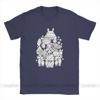 Vecinul meu Totoro Barbati Tricou Noutate Tricou Maneci Scurte Rotund Gat T-Shirt din Bumbac Imbracaminte de Vara
