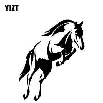 YJZT 12,7 CM*15.7 CM Cal Sărituri Decorarea Corpului De Masina de Vinil Decal Autocolant Auto Negru/Argintiu C4-2439