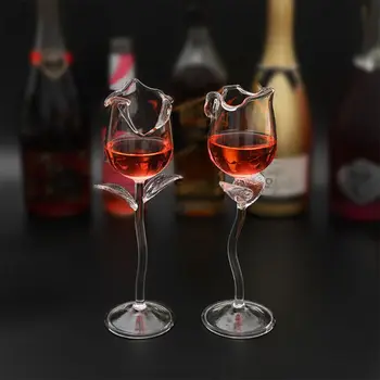 Fantezie Vin Roșu Cupă de Vin, Pahare de Cocktail 100ml Floare Trandafir Formă de Sticlă de Vin P PXPC