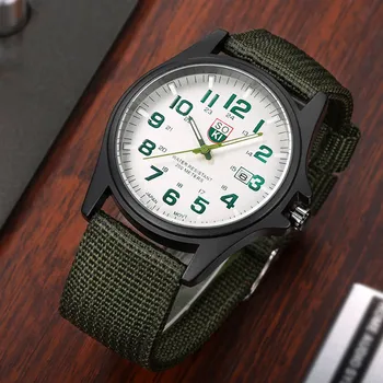 Ceasuri 2021 moderne SOKI Moda pentru Bărbați Ceas Militar Țesute Curea de Nailon Calendar ceasuri Cuarț mens