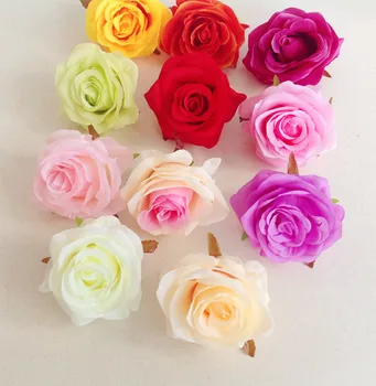 48pcs/lot Artificiale Flori de Trandafir Capete de 11 Culori, materiale Plastice Flori 8cm Trandafiri chinezesti pentru Petrecerea de Nunta Aranjamente Florale Decor