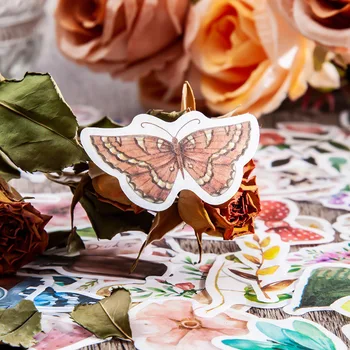 40 Buc Gradina De Vis, Casa De Epocă Washi Set De Autocolant De Retro Floral Fluture Diy Etichete Decorative Pentru Scrapbooking Album Jurnalul