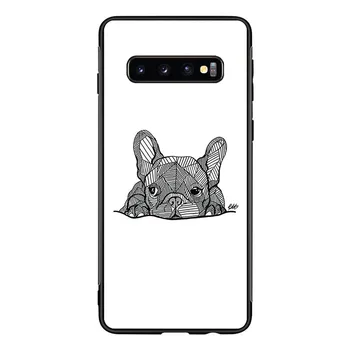 Bulldog francez Catelus model TPU moale frontieră caz de telefon pentru Samsung Galaxy S Galaxy și O Notă de caz