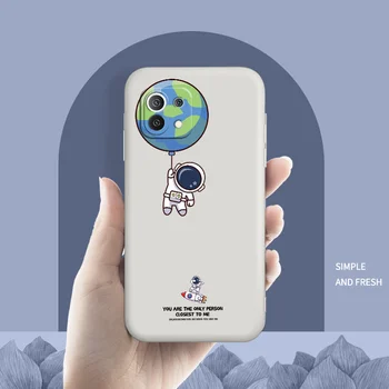 Astronaut drăguț Telefon Caz Pentru Xiaomi Mi 11 10T 10 lite 9T Nota 10 Redmi Note 10 9 9M 8 8Pro 7 7Pro 9 9A K40 K30 Lichid de Acoperire