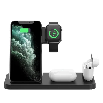 15W Qi Rapid Încărcător Wireless Stand Pentru iPhone 12 11 X 8 Apple Watch 4 in 1 Pliabil de Încărcare Stație de Andocare pentru Airpods Pro iWatch