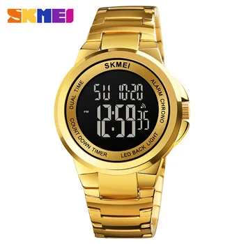 SKMEI de Lux de Aur de Moda Digitale Ceasuri Barbati din Oțel Inoxidabil Electronice de sex Masculin Ceas de Afaceri Încheietura Ceas Reloj Hombre