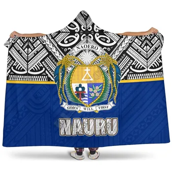 Nauru Pavilion Polineziene Șef cu Gluga Pătură imprimate 3D Portabil Pătură Adulți Copii Diverse Tipuri Patura cu Gluga