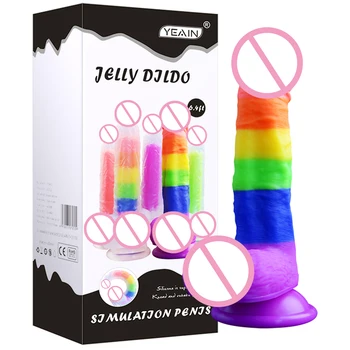 Lichid De Silicon Vibrator De Colorat Pentru Adulți Jucărie Moale Jucarii Sexuale Vibratoare Realiste Pula Mare Gode Vagin Jelly Penis Sexo Pentru Femei Cupluri