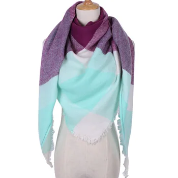 Noul Design 2020 Tricotate Femei De Iarnă Eșarfă Lungă În Carouri Cald Cașmir Eșarfe, Șaluri Brand De Lux Gat Esarfa Pashmina Doamna Folie
