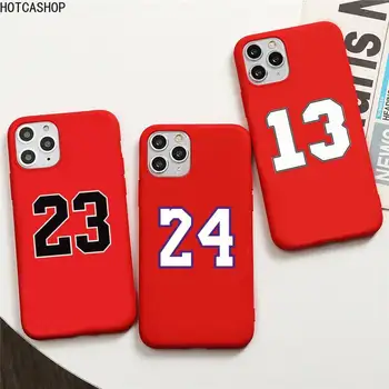 Baschet Fotbal 23 24 7 13 Telefon Caz pentru iphone 12 pro max mini 11 pro XS MAX 8 7 6 6S Plus X 5S SE 2020 XR caz roșu
