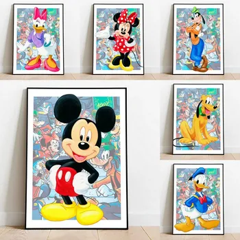 5D DIY Diamant Pictura Disney benzi Desenate Mickey Mouse și Donald Duck goblen Kit Burghiu Plin de Broderie Mozaic Art Decor Cadou