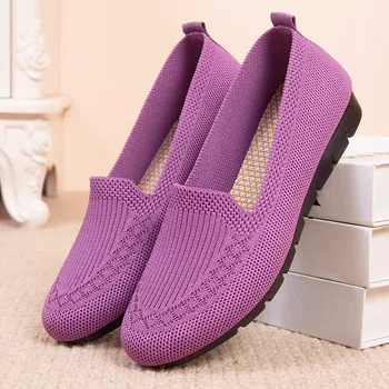 Pantofi pentru femei 2021 nou net superficial gura plat pantofi respirabil pantofi casual socofy mama pantofi femei mocasini rty76