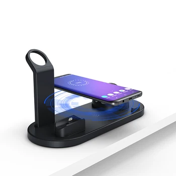Qi 5 in 1 Încărcător Wireless Pentru iPhone de Încărcare Stație de Andocare Pentru Apple Watch Airpods Încărcător Micro USB de Tip C Stand de Încărcare Rapidă
