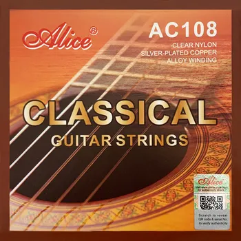 Alice AC108 Clasica, Chitara Siruri de caractere Clar Nailon Placate cu Argint Aliaj de Cupru Lichidare Accesorii