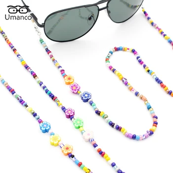 Noii ochelari de Soare Lanț pentru Copii Pentru Fete cu Margele Colorate de Flori Fructe Zâmbet Pandantiv Anti Drop Masca Ochelari Lanțuri Șnur de Bijuterii