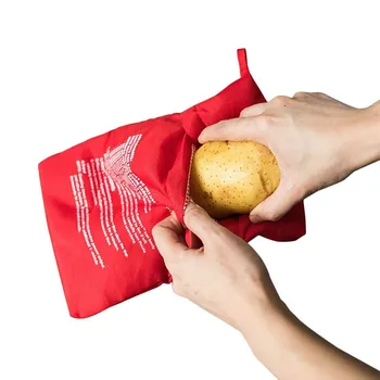 6Pcs Roșu Reutilizabile cuptor cu Microunde Sac de Cartofi de Copt Aragaz Lavabil Orez Buzunar Cuptor Ușor de Gătit Rapid Instrumente de Bucătărie Gadget-uri Noi