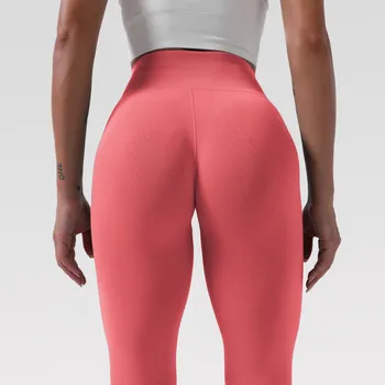 Culoare solidă de Gimnastică Jambiere Respirabil cu uscare Rapida Pantaloni de Yoga fără Sudură Femei Jambiere Talie Mare de Fitness Jambiere Sport