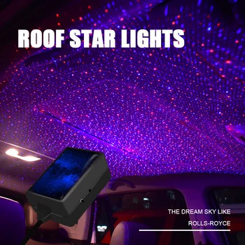 USB Auto Interior Acoperiș Atmosfera Starrry Cer Lampa LED-Proiector de Stele, Lumina de Noapte
