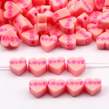 50/100buc 9 mm Culori Amestecate Dragoste în Formă de Inimă de Lut Distanțier Margele Lut Polimeric, Margele Pentru Bijuterii DIY Accesorii lucrate Manual