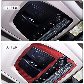 Roșu Fibra de Carbon Interior Lumina de Citit Capacul Ornamental Autocolant de Styling Auto Pentru BMW F10 5 GT F07 F25 X3 X4 F26 anii 2011-2016