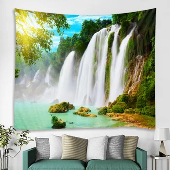 De vânzare la cald peisaje naturale cascada tapiserie dormitor scena decor fundal pentru perete decor pânză agățat super mari dimensiuni
