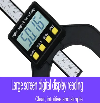 Șubler Digital de Adâncime Înălțime Indicator Digital de Adâncime a benzii de Rulare cu Ecartament LCD Magnetic de Sine statator Deschidere 0-80mm