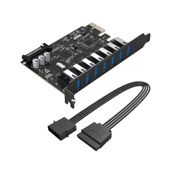 ORICO USB 3.0, 7 Porturi PCI-E Card de Expansiune Placa de baza SATA 15Pin Conector Cablu de Alimentare PCIE Riser Card Adaptor