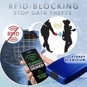 1 BUC RFID Securizat de Depozit Și de Retragere Portofel ID Numele Titularului Cardului de Credit Carduri Cazul Aluminiu ABS Integrat Card Caseta de Instrumente
