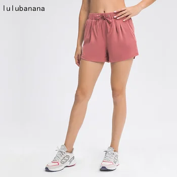 Lulubanana Femei de YOGA Stretch Lounge Călătorie pantaloni Scurți cu Talie Elastic Confortabil Antrenament pantaloni Scurți cu Buzunare