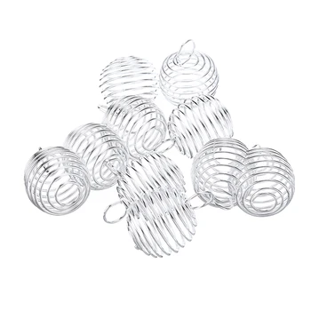 10buc Argint Placat cu DIY Coliere Pandantive Simple Spirală Șirag de mărgele Cuști DIY Pandantiv Colier Vintage Bijuterii Constatările 25mm