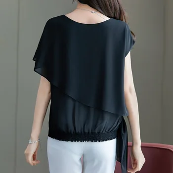 Noua Moda Tunici T-Shirt Mare Plus Dimensiunea Îmbrăcăminte pentru Femei Negru Topuri Supraponderali Teuri Supradimensionate 5XL 6XL Stil de Vara Transport Gratuit