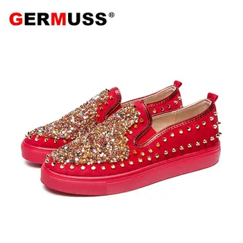 Germuss Brand Strălucitoare Barbati Spike Pantofi Mocasini Handmade Moda Nit De Sex Masculin Rochie Casual Pantofi De Nunta Pentru Tineri